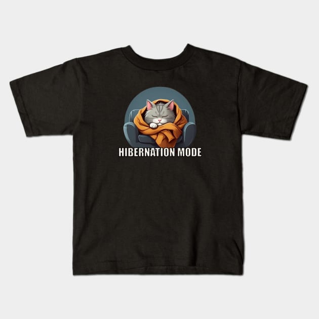 Hibernation Mode Cat Kids T-Shirt by BrickheadzBro